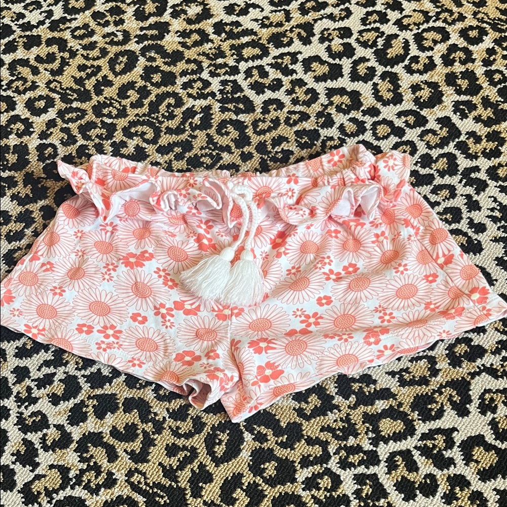 Bella Bliss, Girls Floral Ruffle Shorts with Tassel Tie, size 8